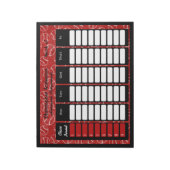 Rode honkbal Gepersonaliseerd Notitieblok van de S (Linkerzijde)