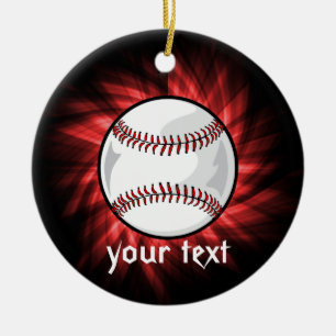 Rode honkbal keramisch ornament
