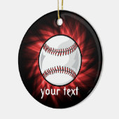 Rode honkbal keramisch ornament (Links)