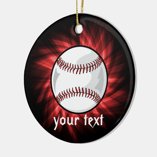 Rode honkbal keramisch ornament (Links)