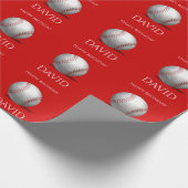 Rode honkbal Kinder sport Cadeaupapier (Hoek)