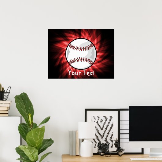 Rode honkbal poster (Thuiskantoor)