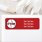 Rode Honkbal Team Verjaardagsfeestje Adresetikette Etiket (Insitu)