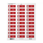 Rode Honkbal Team Verjaardagsfeestje Adresetikette Etiket (Full Sheet)