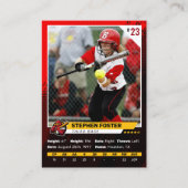 Rode Honkbal Trading Kaart Foto Honkbal Logo Contactkaartje (Voorkant)