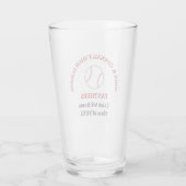 Rode honkbalspeler Gepersonaliseerd team Glas (Achterkant)