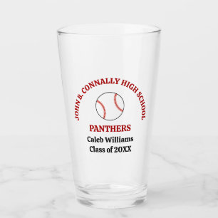 Rode honkbalspeler Gepersonaliseerd team Glas