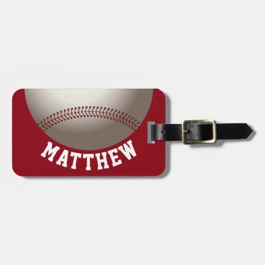 Rode honkbalsport bagagelabel (Voorkant horizontaal)