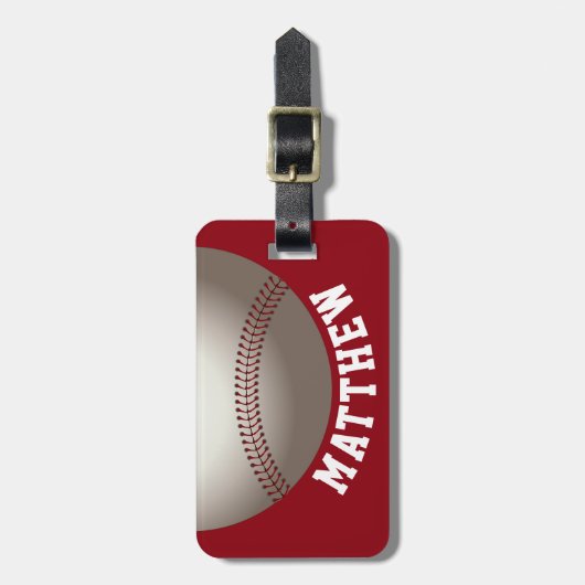 Rode honkbalsport bagagelabel (Voorkant verticaal)