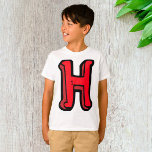 Rode Hoofdletter H Jongens T-shirt