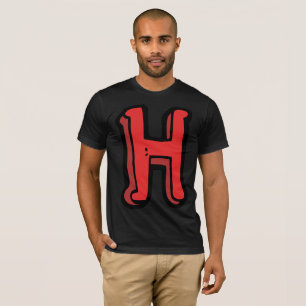 Rode hoofdletter H Mannen T-Shirt