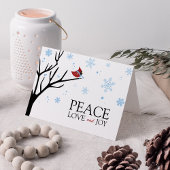 Rode HoofdSneeuwvlok | van de Winter van de Vogel Feestdagen Kaart