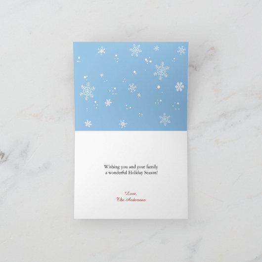 Rode HoofdSneeuwvlok | van de Winter van de Vogel Feestdagen Kaart (Binnen)