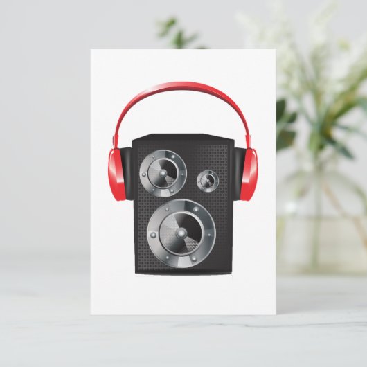 Rode hoofdtelefoons kaart (Staand voorkant)