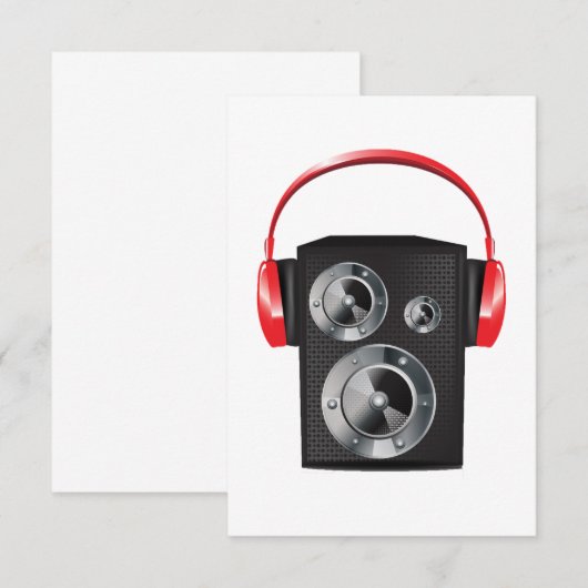 Rode hoofdtelefoons kaart (Voorkant / Achterkant)