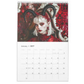 Rode Hoorns, Zwarte Harten - Gotische Stijl Kalend Kalender (Jan 2027)