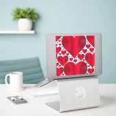 RODE HOORZITTEN VOOR VALENTIJNSDAG STICKER (Laptop op bureau)