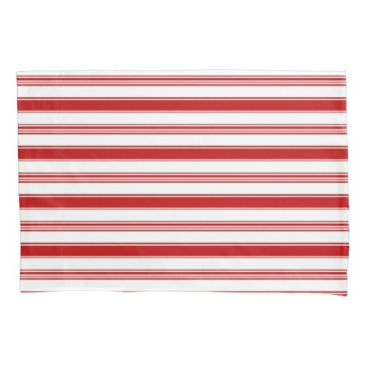 Rode horizontale strepen (groot) kussensloop (Voorkant-Links)