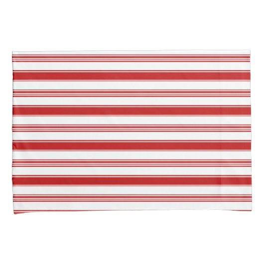 Rode horizontale strepen (groot) kussensloop (Voorkant-Rechts)