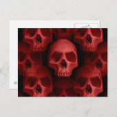 Rode horror schedels briefkaart (Voorkant / Achterkant)