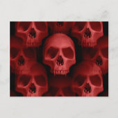 Rode horror schedels briefkaart (Voorkant)