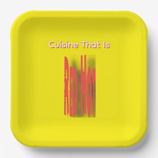 Rode Hot Keuken Papieren Bordje (Voorkant)