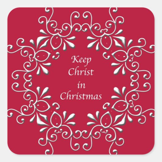 Rode 'Houd Christus in Kerstmis' sticker (Voorkant)
