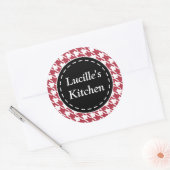Rode Houndstooth Keuken Stickers (Envelop)