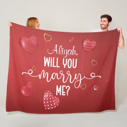 Rode hout — Voorstel voor huwelijk Fleece Deken (In situ)