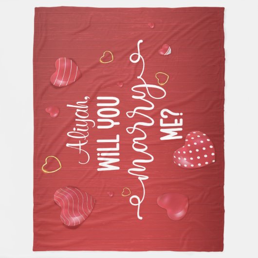 Rode hout — Voorstel voor huwelijk Fleece Deken (Voorkant)