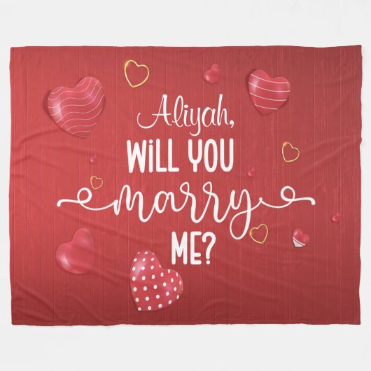 Rode hout — Voorstel voor huwelijk Fleece Deken (Voorkant (Horizontaal))