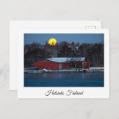 Rode houten bothouder in Helsinki, Finland briefka Briefkaart (Voorkant / Achterkant)