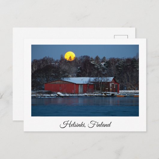 Rode houten bothouder in Helsinki, Finland briefka Briefkaart (Voorkant / Achterkant)