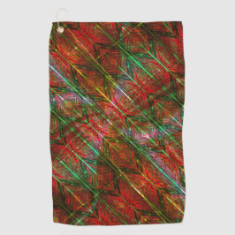 Rode houten planken, blauwe groene lijnen en zigza golfhanddoek