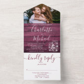 Rode houten slingerlichten Metselwerkpotten Foto B All In One Uitnodiging (Binnen)