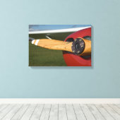 Rode Houten Vliegtuig Propeller Canvas Afdruk (Insitu (Houten vloer))