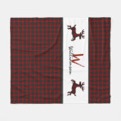 Rode houthakker geruite herten monogram fleece deken (Voorkant (Horizontaal))