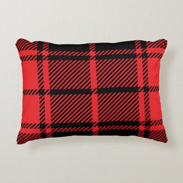 Rode houthakker stijl, Lumberjack stijl. Bluffalo. Accent Kussen (Voorkant)