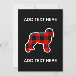 Rode Houthakkers Plaid Newfypoo Hond Feestdagenkaart