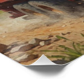 Rode houtkap Truck in de bergen Perfect Poster (Hoek)