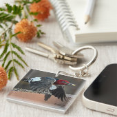 Rode houtsnep sleutelhanger (Voorkant Rechts)