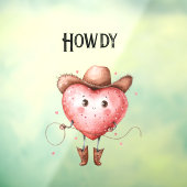 Rode Howdy Cowgirl Hart Raamsticker (Vel 3)