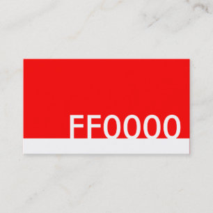 rode HTML-kleurcode FF0000 Visitekaartje