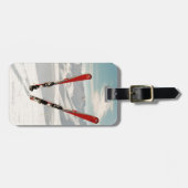 Rode huid bagagelabel (Voorkant horizontaal)