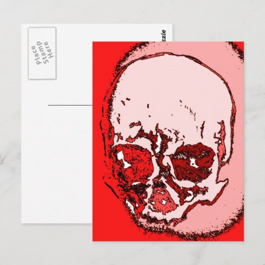 Rode huid briefkaart (Voorkant / Achterkant)