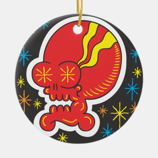 Rode huid keramisch ornament (Voorkant)