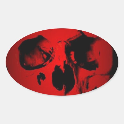 Rode huid ovale sticker (Voorkant)