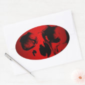 Rode huid ovale sticker (Envelop)