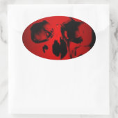 Rode huid ovale sticker (Tas)