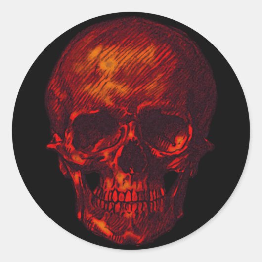 Rode huid ronde sticker (Voorkant)